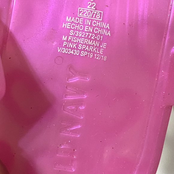 Old Navy Girl's Pink Sparkle M Fisherman Flat Sandal Size 3 (GENTLY LOVED) - Picture 3 of 3